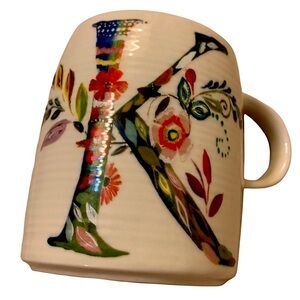 Monogram K floral Anthro mug